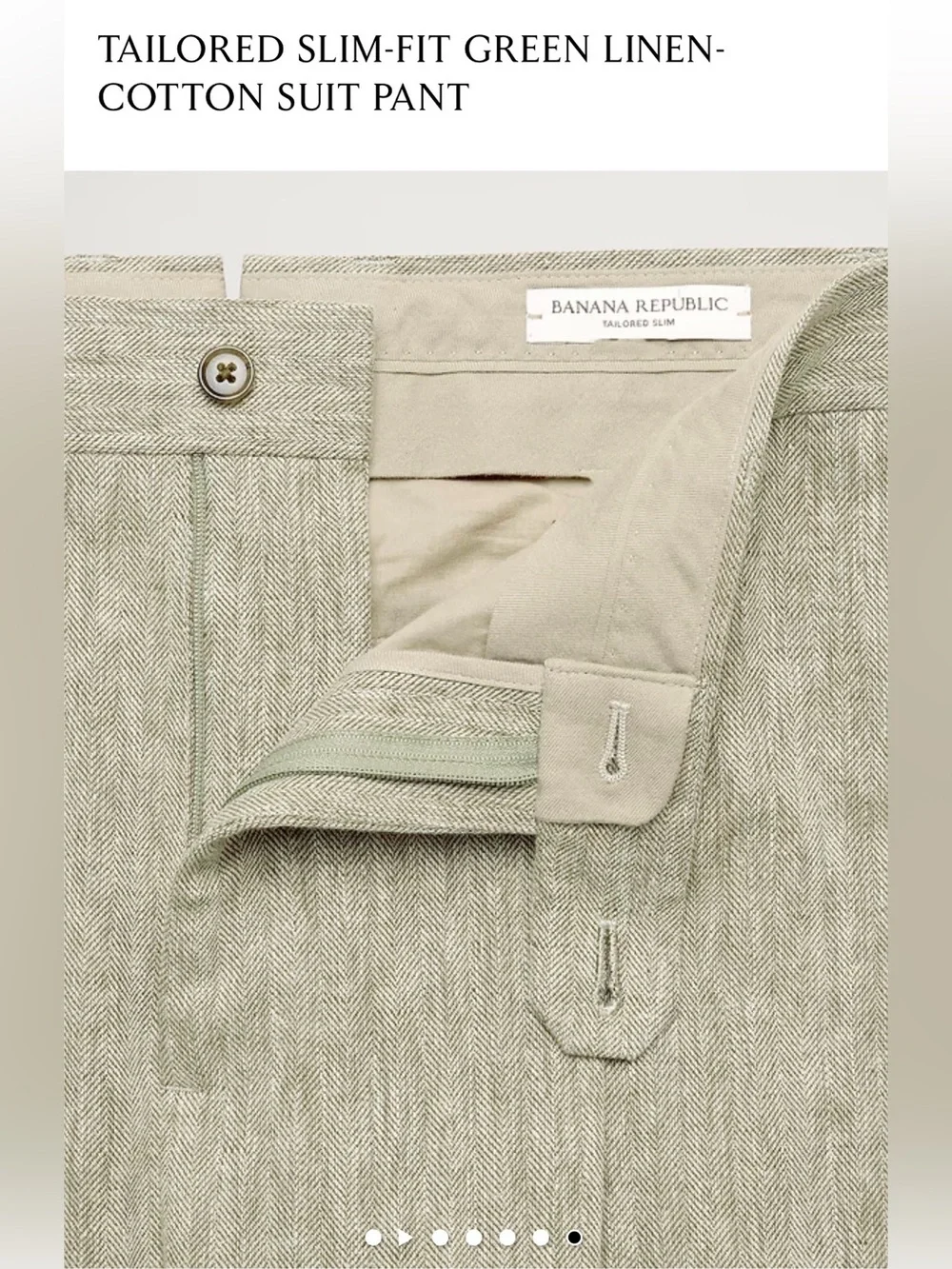 Banana Republic | Slim Fit | Green Linen Dress Pants | Men’s Size 38x32 NWOT